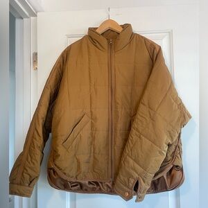 Brown Quilted Puffer Jacket (size: M)